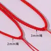 Collar de Cuerda Roja Nudo de Diamante Hecho a Mano Cuerda Ajustable Colgante de Jade Cuerda Tejida Año del Rata Colgante Seguro Cuerda para Colgar en el Cuello