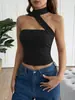 Sutiã de Tiras Decotado Estilo Francês para Mulheres, Estilo Verão Hot Girl, Barra Irregular, Top Camisola Outerwear Pura Desejo