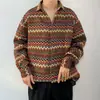 Camisa de Manga Larga Retro Guapa de Marca de Moda Primavera y Verano para Hombre Versátil Holgada Guapa Floral para Pareja Chaqueta Hip-Hop