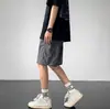 Shorts Deportivos Casuales de Secado Rápido Bordados Color Verde Oscuro Estilo Americano High Street para Hombre
