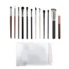 Conjunto de Pincéis de Maquiagem com Cerdas de Animal de 12 Peças, Pincel para Sombra de Cabelo de Pônei, Pincel para Lábios, Pincel Chanfrado para Delineador, Pincel Chanfrado 170 para Base