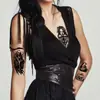Adesivo de Tatuagem Halloween Novo Europeu e Americano Transfronteiriço Preto Fresco Feriado Abóbora Caveira Adesivo de Tatuagem Temporária