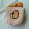 Bolso Tejido de Paja para Niñas Primavera y Verano, Monedero, Bolso Capibara, Venta Directa del Fabricante, Bolso Cruzado de Dibujos Animados Hecho a Mano Lindo, Bolso de un Solo Hombro