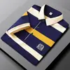 Nova Camisa Polo de Manga Curta 2021 Marca da Moda Top Masculino Camiseta Masculina Casual Top de Verão Listrado Masculino
