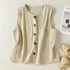 Imágenes reales del nuevo chaleco de pana vintage, top sin mangas, chaleco artístico de pana para mujer, chaleco de nuevo estilo