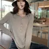 Cardigan Fashion de Caimento Solto Plus Size Camiseta de Manga Longa Leve para o Início do Outono Top Solto