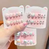 Pegatinas de Uñas de Dibujos Animados para Niños, Pegamento de Gelatina 3D Lazo Estilo Corto Decoración de Uñas para Dedos de Niñas Pegatinas de Uñas