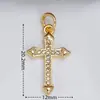 Serie de colgantes de cruz microincrustados de cobre electrochapado en 18K, accesorios de joyería religiosa, múltiples opciones disponibles