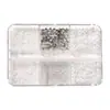 Paquete Mixto de Decoraciones para Uñas con Perlas de Acero y Pedrería de 6 Rejillas Transfronterizo, Pedrería Redonda con Base de Punta de Lujo Ligero para Decoraciones de Uñas DIY Venta al por Mayor