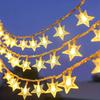 Cadena de Luces de Estrella de Cinco Puntas Transfronteriza a Batería Luces de Estrella Boda Luces de Ambiente Festivo Luces Decorativas Navideñas Estrelladas Venta al por Mayor