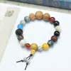 Fornecimento de fábrica pulseira de raiz de bodhi de jade branco com lótus esculpido pulseira de círculo único de semente original pulseira de lótus de semente de bodhi para homens e mulheres