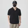 Suéter de Verano 2026 Estilo Old Money Nuevo con Cuello Camisero, Manga Corta, Corte Holgado, Camisa Polo Versátil para Hombre, Estilo Americano