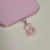Tampão de poeira de urso transfronteiriço para orifício de carregamento de celular Apple, tampão de poeira tipo desenho animado, plugue de borracha para interface de fone de ouvido tipo-c