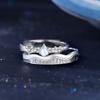 Anillo de pareja con vicisitudes originales de la vida, diseño de nicho de plata de ley, corona de piedra lunar, anillo para hombre y mujer, regalo de San Valentín.