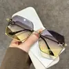 Óculos de sol novos 2025 com proteção UV e degradê, femininos, para rosto grande, com proteção solar, sem armação, sensação de alta qualidade para rosto pequeno