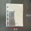 Cuaderno de hojas sueltas A8 mini con doble aro de 3 pulgadas, con purpurina, de celebridad, de cuadrícula simple, de 5 agujeros, álbum de tarjetas transparente de PVC