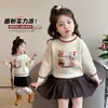 Tricô para Meninas Outono e Inverno 2025 Novo Tricô Infantil Espessado de Inverno para Bebê Menina Estilo Inverno Camisa Base