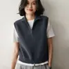 Chaleco de Punto con Cuello Alto de Cachemira para Mujer, Nuevo Diseño Otoño/Invierno 2026, Chaleco Suéter Sencillo con Cremallera, Moderno