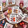 Pasadores coreanos de otoño e invierno para niños con comida simulada para niñas, papas fritas, hamburguesas y galletas, ligas gruesas para el cabello, pares de hamburguesas
