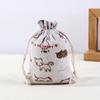 Calças de Algodão Estampado com Cordão e Bolso com Aba, Bolsas Repelentes de Mosquitos da Medicina Tradicional Chinesa, Sacos para Embalagem de Joias, Sacos de Pano Pequenos de Algodão e Linho por Atacado em Estoque