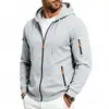 2026 Novo Produto de Inverno Transfronteiriço Masculino Solto com Forro de Lã com Zíper e Capuz Roupa de Trabalho para Deslocamento Casual Moletom Jaqueta de Manga Longa