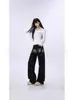Pantalones Rectos Adelgazantes Lavados Viejos Versátiles Bordados de Cachorros Interesantes Jeans Vintage Americano Moderno Comercio Exterior Transfronterizo