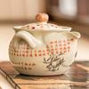 Bule de caligrafia Manjianghong para quebrar o chá Household Single Kung Fu Tea Set Forno Ru estilo chinês Aquário Pote Pote portátil não quente