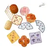 Pensamiento de Siete Colores Festival de Medio Otoño Nuevo Estilo Chino Tarjeta Flor Empaque Caja de Regalo para Pasteles de Luna Diseño DIY Floristería