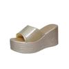 Chinelos de Plataforma Estilo Coreano para Mulheres, Sandálias Slide de Plataforma da Nova Moda, Salto Alto com Uma Tira, Sapatos Leves para Mulheres, Chinelos de Casamento