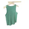 Camisola de punto verde estilo francés para mujer, prenda exterior de verano, corte ajustado, sexy, espalda bonita, top corto sin mangas