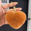 Coreia do Sul Ins Coelho Rex Fofo Bola de Pelúcia em Forma de Coração Chaveiro de Carro Pendurado Bolsa Criativa Distinta Pingente de Amor Chave
