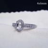 Anillo de plata S925 pequeño fresco moda estante vacío superficie de huevo superficie de corte 4x 6 6x 8 Sansheng III Duobao incrustado