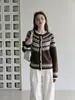 Cárdigan Suéter Fair Isle Vintage para Mujer, Otoño e Invierno, Tejido Jacquard Casual y Sofisticado
