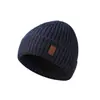Chapéu de Tricô de Inverno Amazon Chapéu de Lã Cor Sólida Engrossado Chapéu Masculino para Ciclismo ao Ar Livre Chapéu de Tricô Quente com Forro de Fleece
