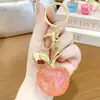 Chaveiro de maçã grande em acrílico colorido, pingente fofo para bolsa, decoração de mochila girly de alta qualidade, presente atacado