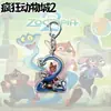 Mercadoria transfronteiriça 2026 Zootopia Judy Nick chaveiro de acrílico fofo presente para casal pingente