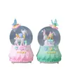 Sombrero de Bola de Cristal de Princesa Linda Corazón Girly Caja de Música de Dibujos Animados Adorno de Decoración de Escritorio Regalo de Cumpleaños para Estudiante