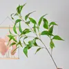 Plantas Verdes Simuladas Transfronterizas Hojas de Eucalipto Venta al por Mayor Plantas Verdes Artificiales Falsas 5 Hojas de Eucalipto Artificiales para Paisajismo