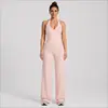 Conjunto de Chaleco de Yoga Cruzado con Cuello Halter y Escote en V con Copas Extraíbles, Chaleco Deportivo con Hermoso Diseño en la Espalda, Conjunto de Ropa Casual para Fitness y Yoga