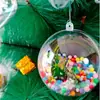 Bola de Natal de Alta Transparência Enfeite de Árvore de Natal Bola Plástica Oca Bola Redonda Acrílica Irregular Caixa com Decoração de Natal