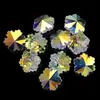 Nuevos accesorios de joyería DIY 14 mm agujero recto mariposa corazón copo de nieve colgante cristal mágico cuentas de vidrio al por mayor