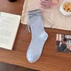 Calcetines con lazo de cinta de encaje para mujer, calcetines dulces de encaje hasta la mitad de la pantorrilla, calcetines de malla con lunares y volantes de gato de dibujos animados japoneses, calcetines jk