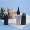 Botella marrón de tapón de punta 60ml, botella de hombro plano con boquilla de punta, botella para medicina líquida, botella de tapón de punta para aceites esenciales, botella para pasta de color, botella de tapón de punta para pegamento