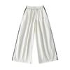 Pantalones de Pierna Ancha de Moda Estilo Americano para Street Dance, Pantalones Cargo Holgados con Cintura Elástica y Cordón, Pantalones de Baile Casual Versátiles, Pantalones de Chándal