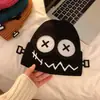 Gorro de Lana Tejido Divertido y Lindo para Mujer, Nuevo para Otoño e Invierno, Dibujo Animado, Cálido, a Prueba de Frío, para Cara Pequeña