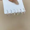 Set de Aretes Redondos de Circonita Estilo Coreano Ins, Casual y de Moda, Aretes Versátiles con un Toque de Lujo Ligero y de Alta Gama para Mujer