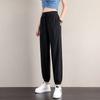 Calça Feminina de Seda Gelo 2026 Selecionada Cuidadosamente, Solta, com Cordão, Estampa Floral, Cintura Alta, Perna Reta, Casual, Tamanho Plus Size, Estilo Mom