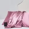 Envío directo transfronterizo Temu Etiquetado al por mayor en stock Satén de seda simulada Funda de almohada Núcleo de almohada sedoso refrescante Funda de almohada Ropa de cama