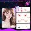 Festival de Música Carnaval Tatuagem Facial Imitação Adesivo à Prova d'Água e de Suor Divertido e Fofo Blush de Celebridade da Internet Maquiagem Vibrante para Performance
