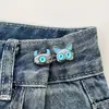 Saia Jeans Feminina Fivela na Cintura Alfinete de Segurança Anti-Exposição Broche Ajustável para Fixação na Cintura